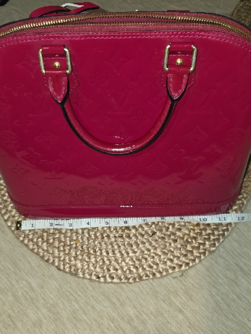 Louis Vuitton Vernis Alma BB Satchel - Deep Cherry Red - Picture 10 of 10